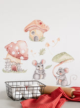 Charger l&#39;image dans la galerie, Les petites souris et maisons champignons - Ensemble de collants muraux
