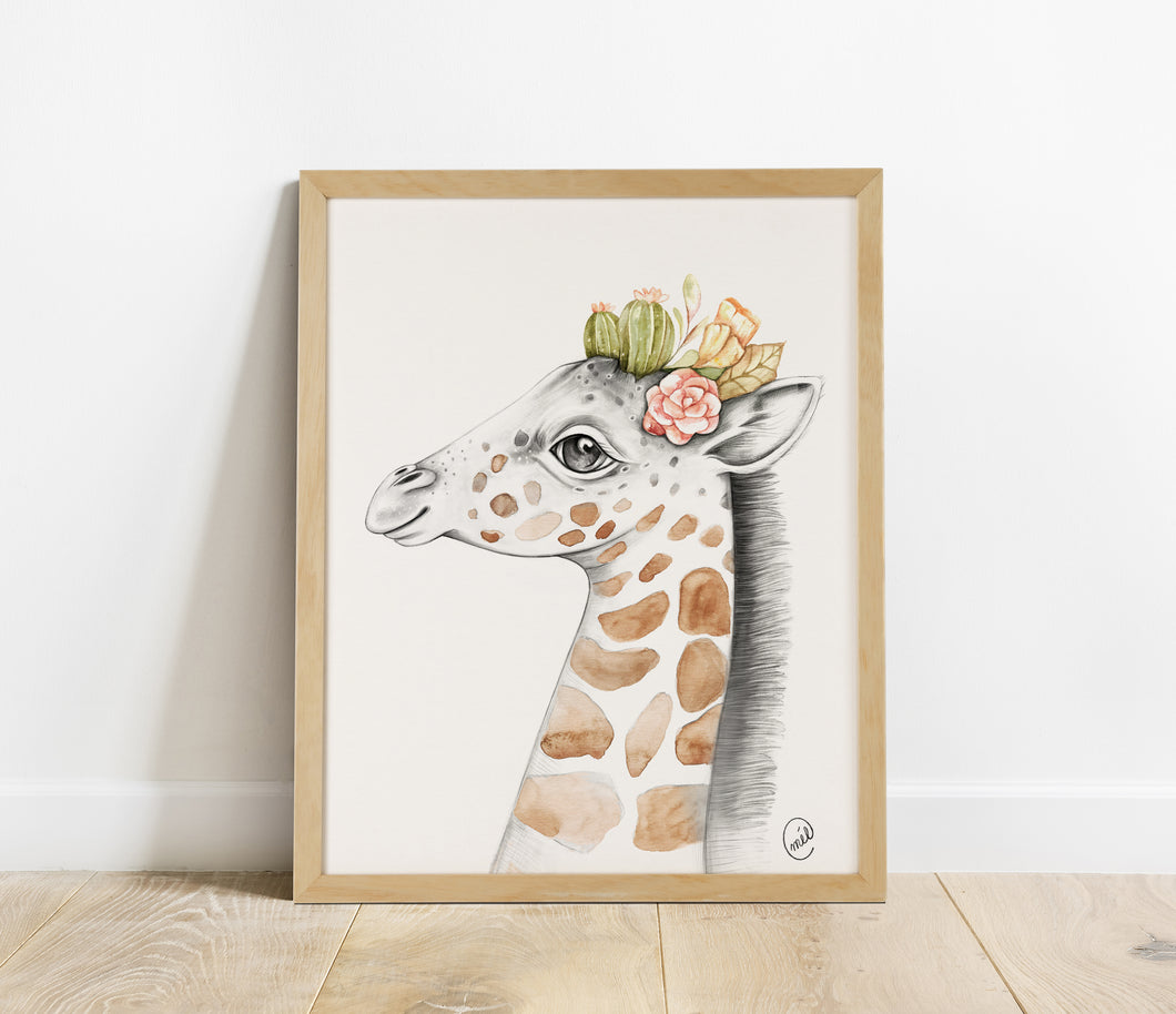 Affiche de girafe