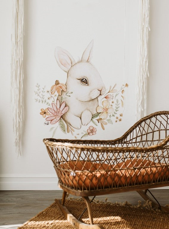 Collant mural Mignon lapin blanc